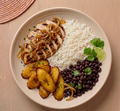 Havana - grilled chicken with caramelized onions, jasmine rice, black beans, and sweet plantains