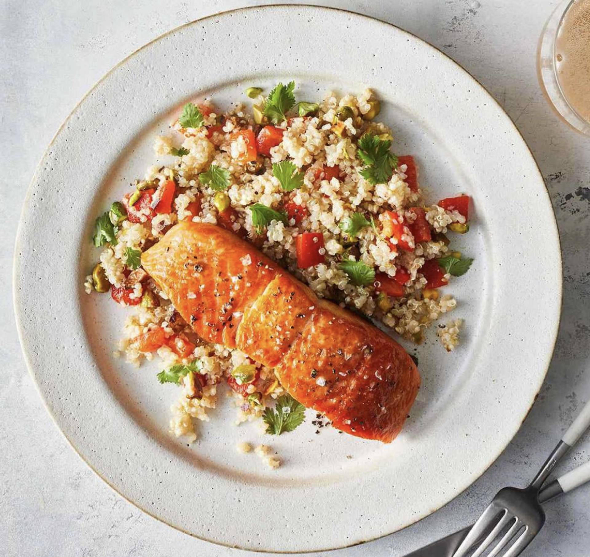 Italian Herb Grilled Salmon with Fluffy Quinoa