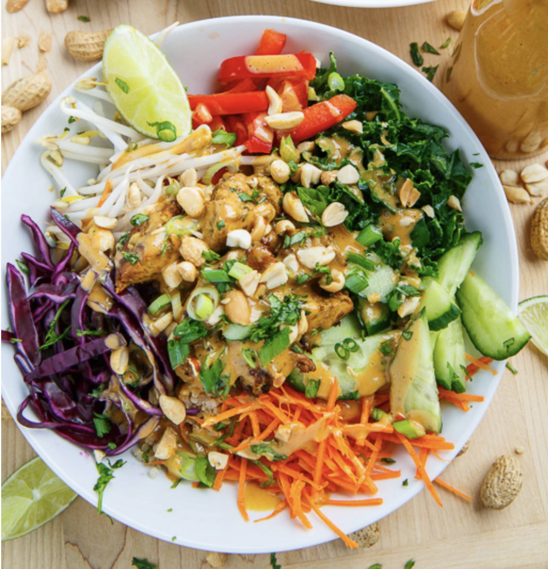 Thai Peanut Chicken Buddha Bowls