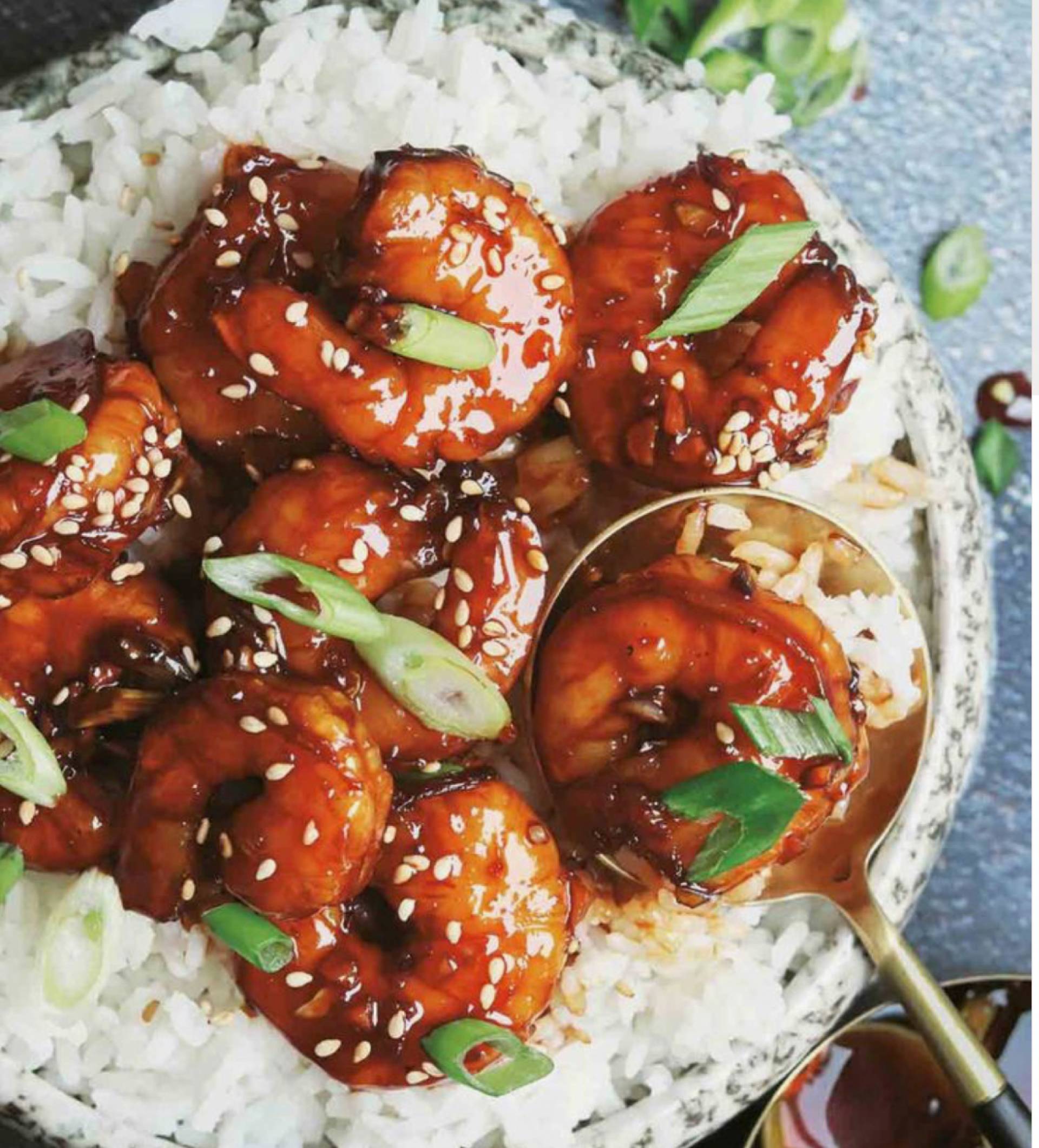 Sticky Honey Garlic Shrimp