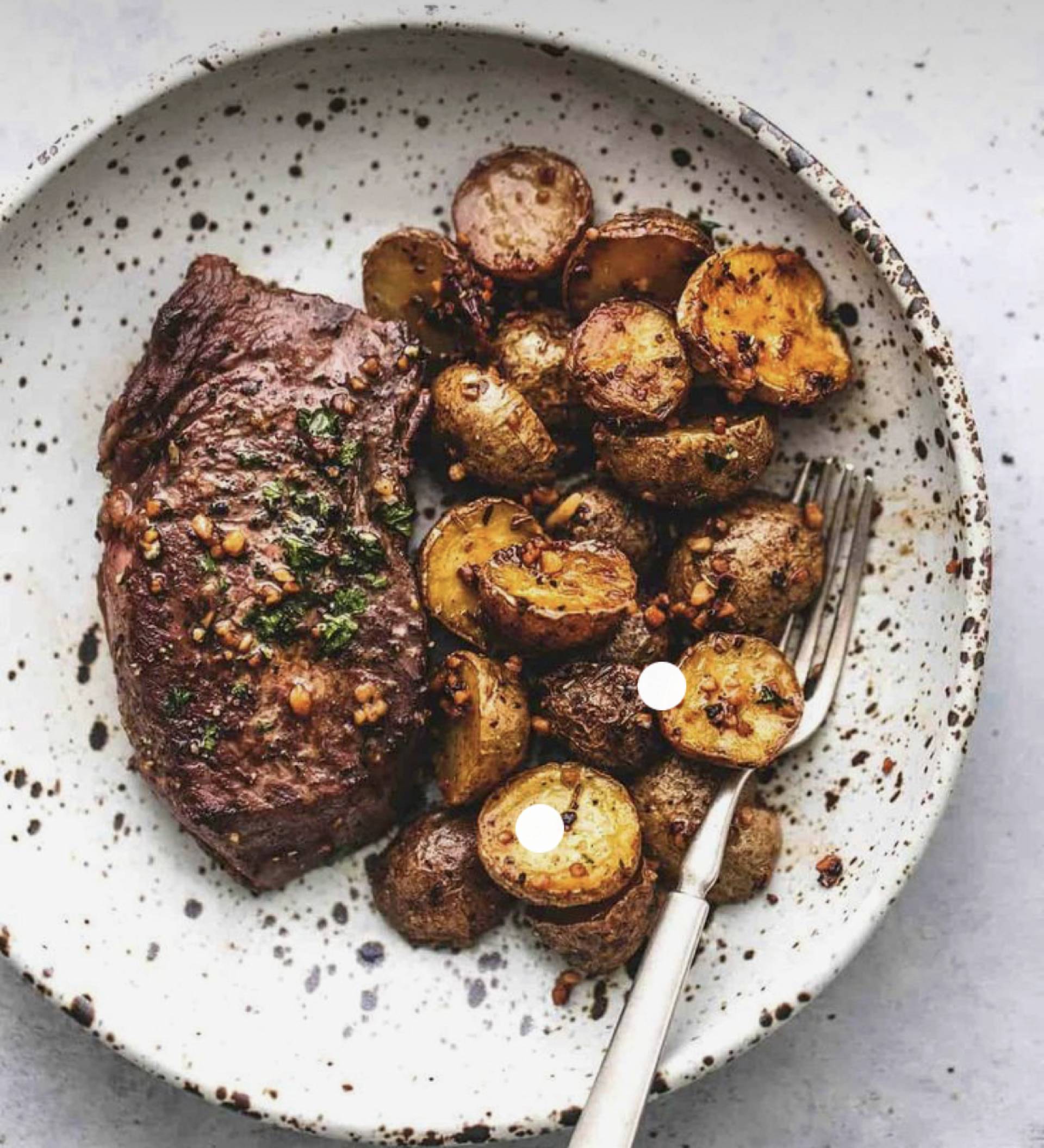 Grilled Steak, Roasted Potatoes, and Sautéed Squash Delight